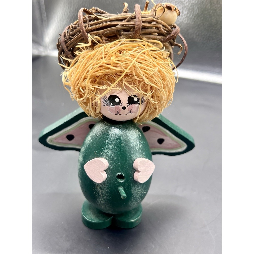 Wooden Angel Birdhouse Watermelon Hand painted Handmade Cottagecore Country Cute